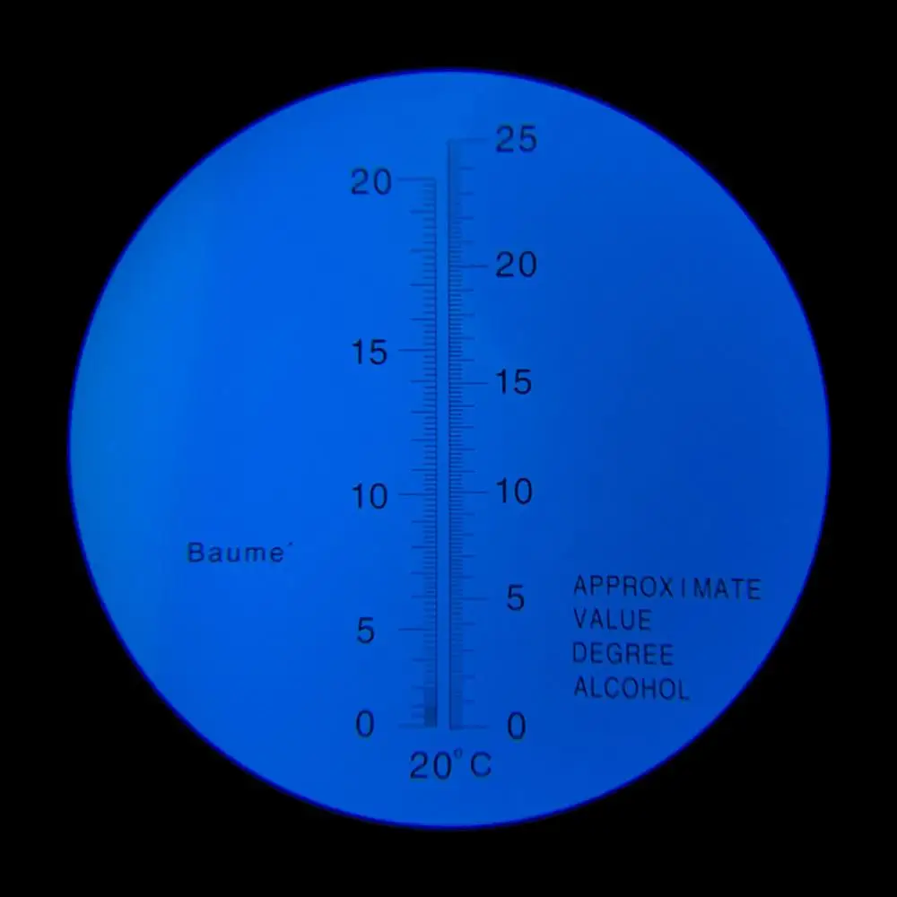 Портативный 2 в 1 Ручной рефрактометр для винограда и спирта(0-25% спирта, 0-22Baume) измеритель концентрации винного спирта