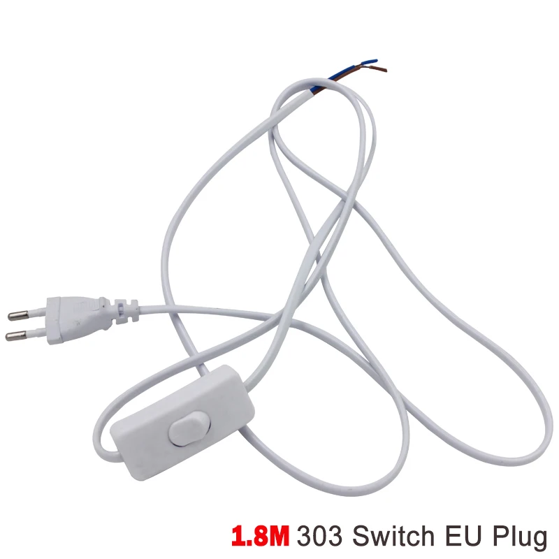 303 EU White 303/304/317/301 переключатель/двойной вкл/выкл Мощность шнуре разъем ЕС линейный кабель провод для DIY светодиодный Торшер/чтение светильник - Цвет: 303 EU White