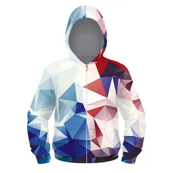 

Colorful Blocks Print Long Sleeve Girls Boys Hoodie Fashion Zipper Hooded Sweatshirt Kids Jackets Harajuku Children Hoodie Tops