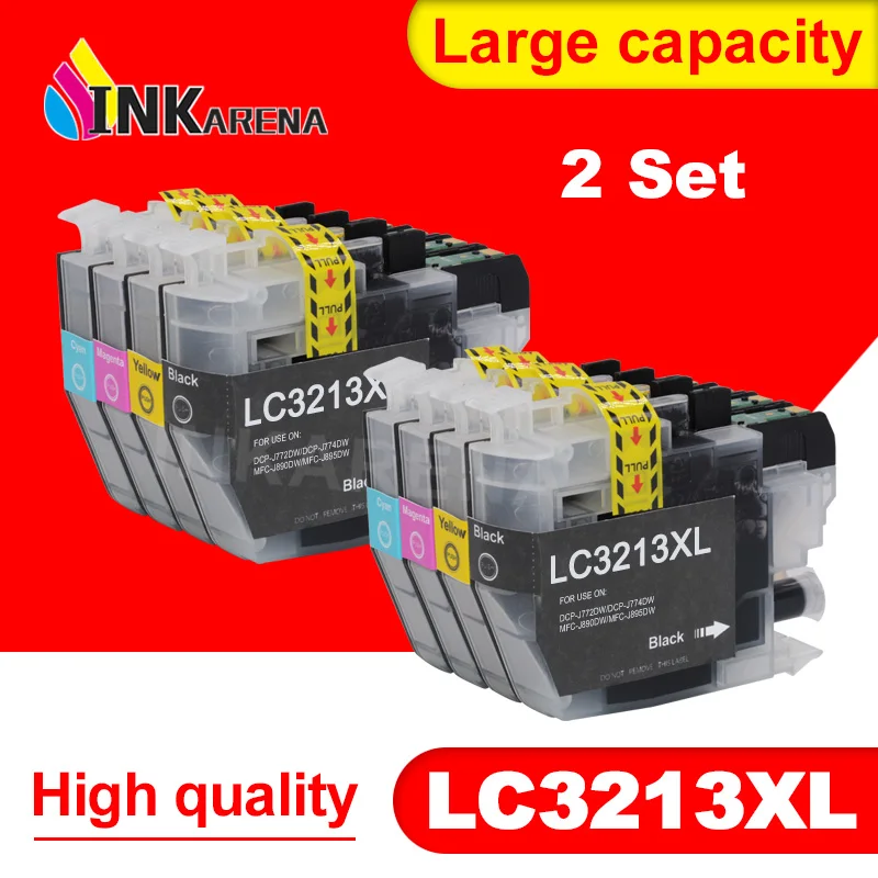 

INKARENA 2set LC3213 Dye Ink Cartridge Compatible For Brother LC 3213 DCP J772DW DCP J774DW MFC J890DW MFC J895DW Printers