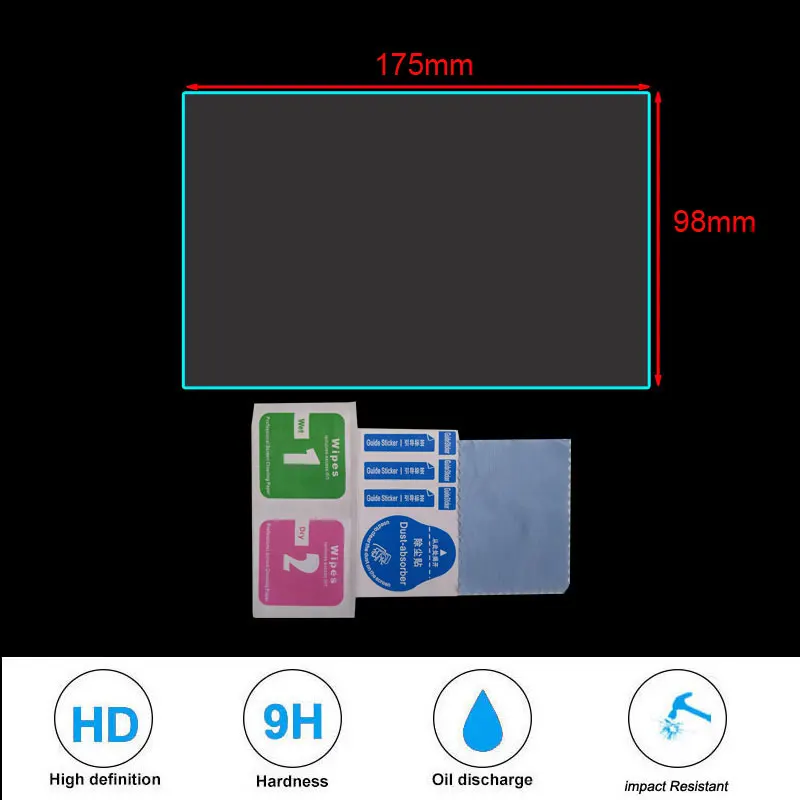 Myslc универсальное закаленное стекло для wondefoo автомобильный dvd-плеер с двумя цифровыми входами для сиденья Altea Leon TOLEDO VW Passat Polo golf 5 6 touran - Цвет: 175x98mm