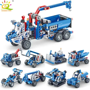 

TOYS Construction Excavator for Children City Engineering Truck Loader Bricks Technics Dozer Building Blocks