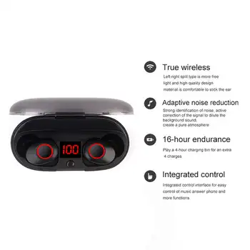 

Bluetooth Earphone 5.0 Tws Battery Display Mini Wireless Earbuds Earphone Stereo With Mic Charging Box Headset with LED display