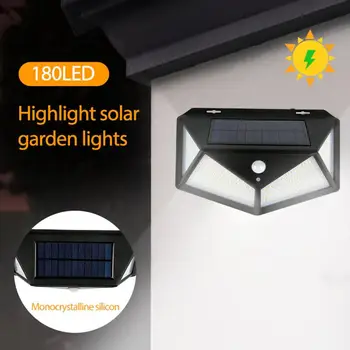 

180 LED Solar Light Outdoor Motion Sensor Waterproof Wall Light Courtyard Smart Sensor Light Energy Saving Garden Light