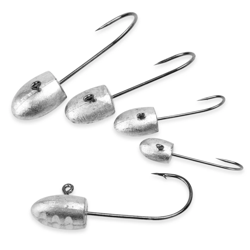 RoseWood Unpainted JigHeads Fishhook 1g 2g 3g 4g Fishing Lead Jigs