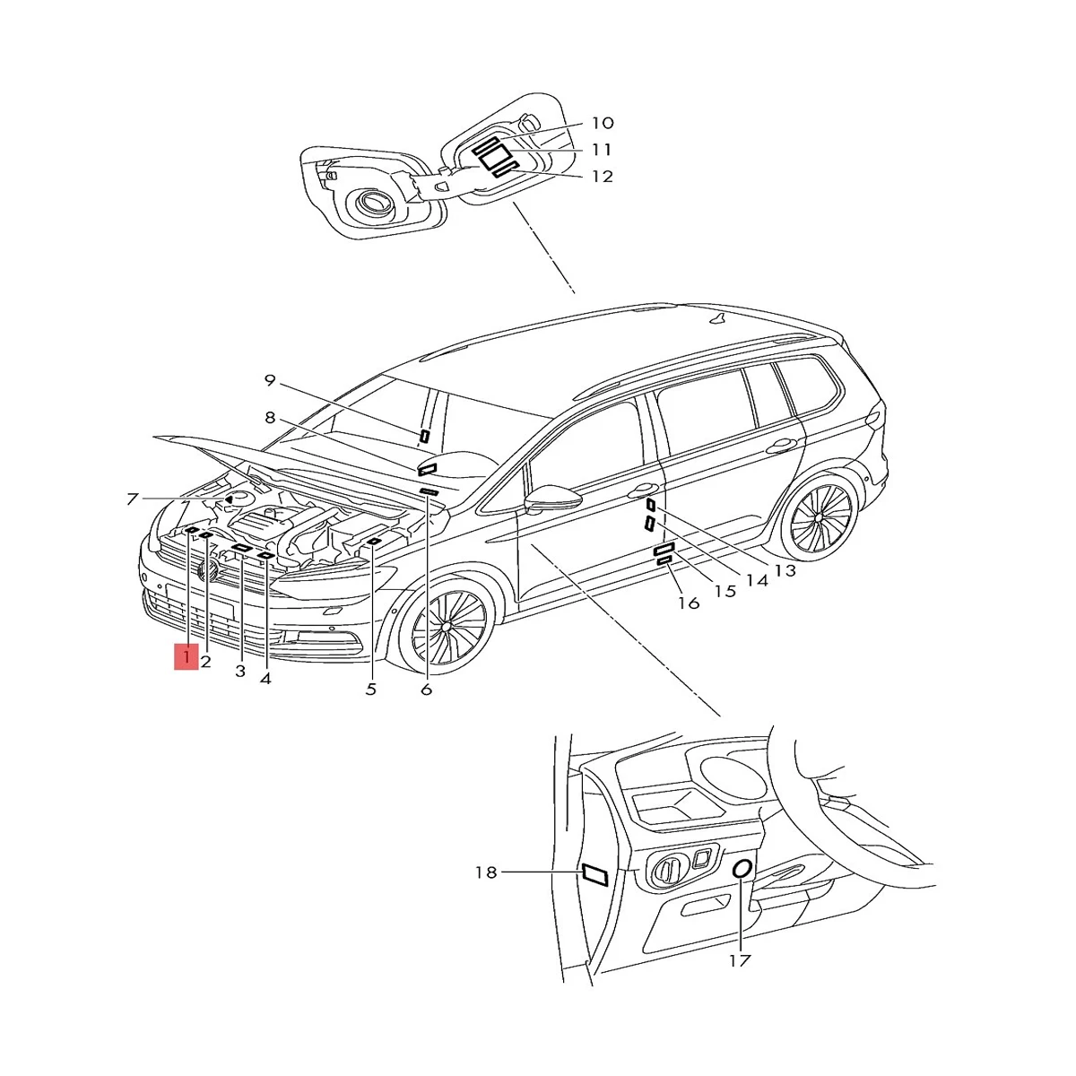 5Q0 010 008 D New Engine Parts Information Label AC Car Sticker R134a VW Golf 7 Jetta Passat Polo Tiguan Vento Touran Arteon Car Bumper Sticker