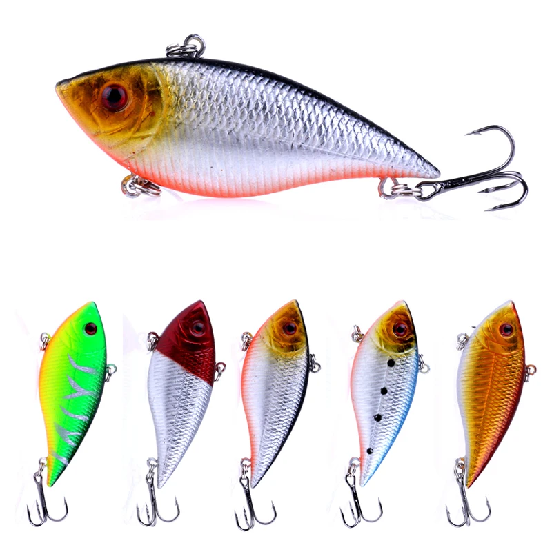 1pcs Fishing Sinking Vib Lure 11g 7cm Vibration Vibe Rattle Hooks