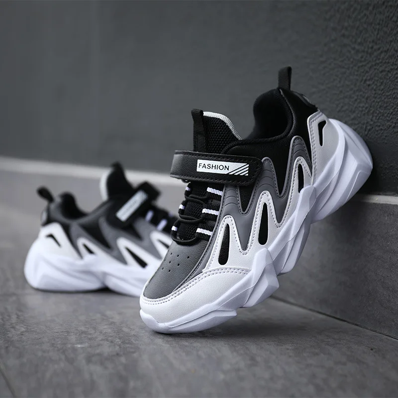 Новые Детские Повседневное обувь для мальчиков, Сникеры для девочек спортивная обувь кожаные детские кроссовки для отдыха дышащие детские кроссовки