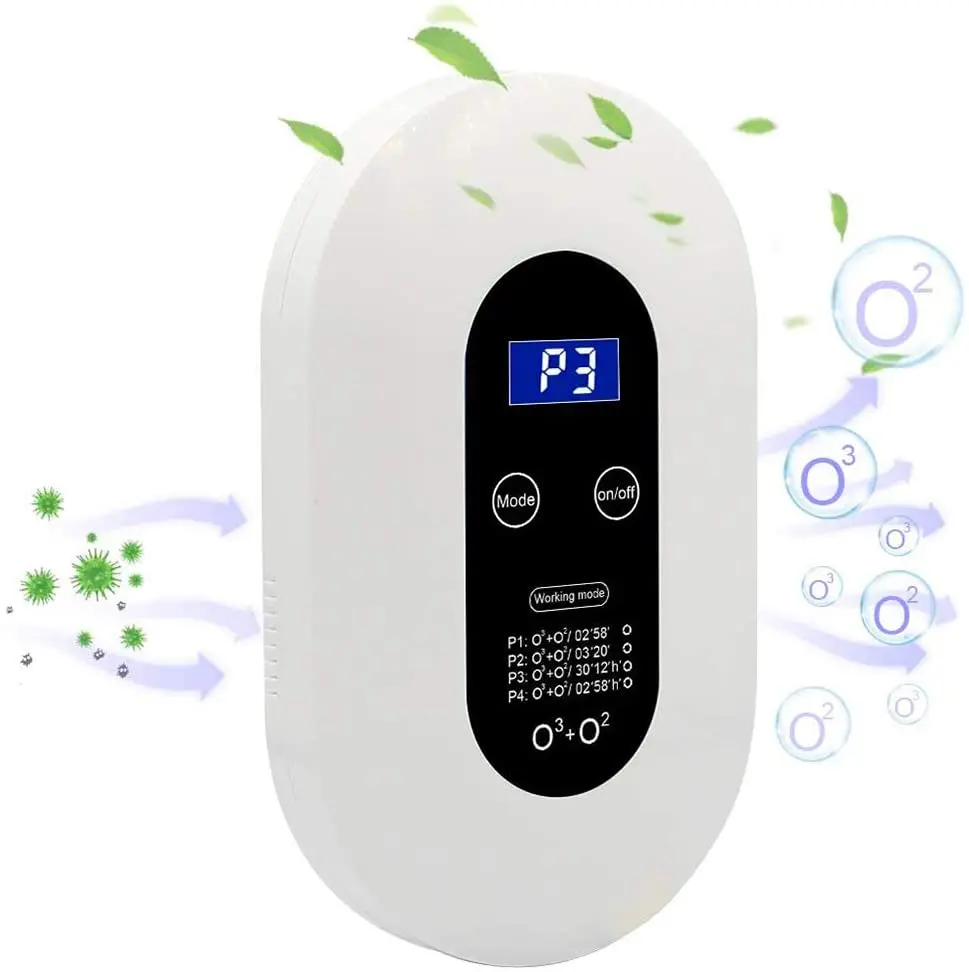 

Household Ozone Generator Air Disinfect Machine Purifier Air Cleaner for Bathroom Bedroom Kitchen Pet Room Four Modes Ionizers