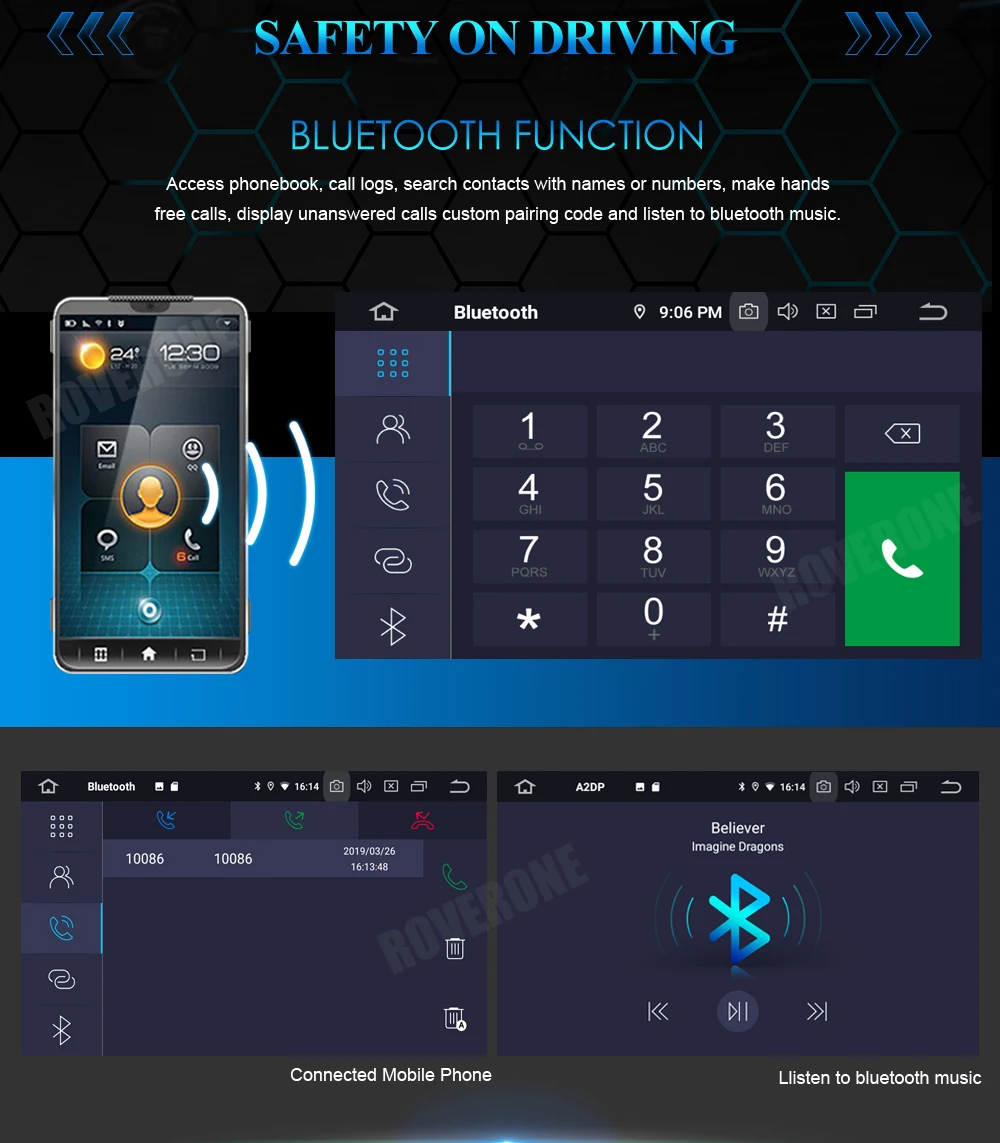 Perfect RoverOne Car Multimedia Player For Fiat Grande Punto Linea Octa Core Android 9.0 Radio GPS Navigation Central Multimedia 22