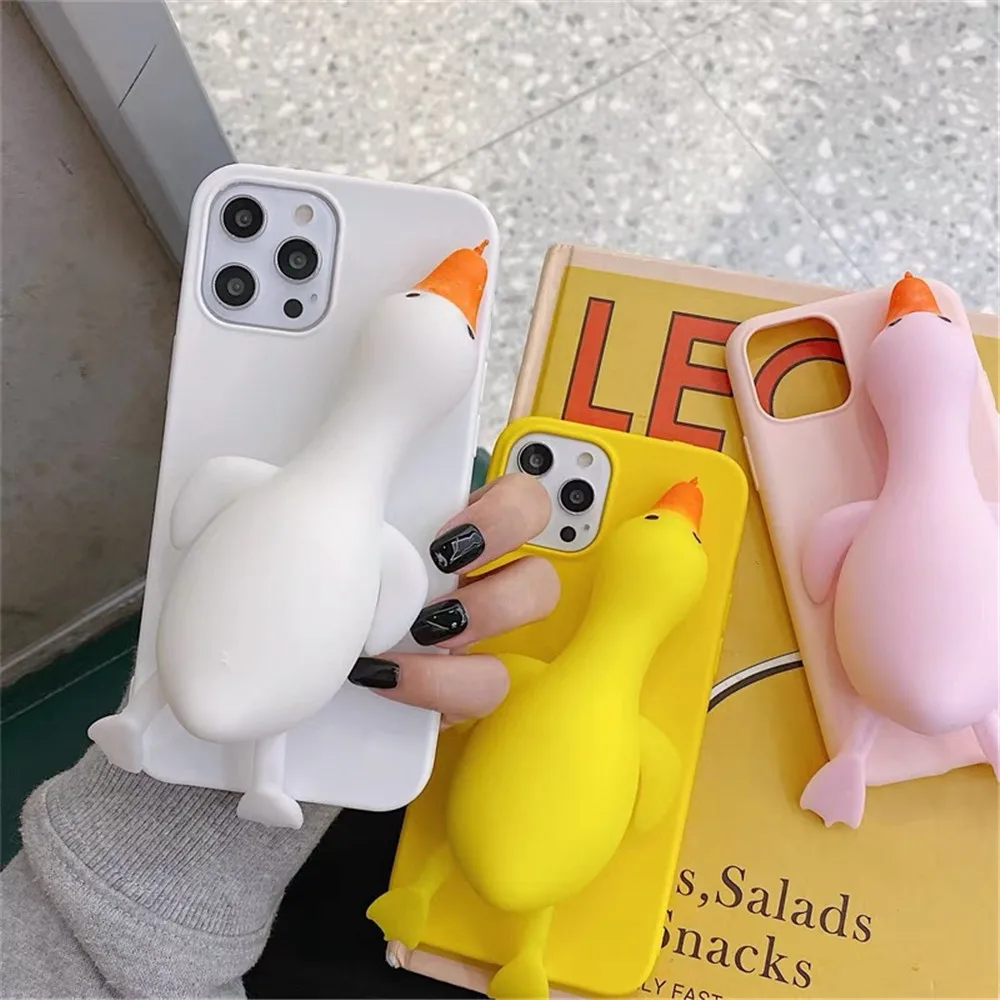 Relive Stress Duck Push Pop Case For Samsung Galaxy S8 S9 S10 S10e S21 S20 FE Note 8 9 10 Plus Lite 20 Ultra Fidget Toys Cover | Мобильные