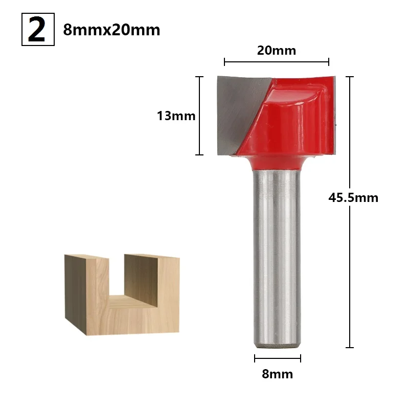 8x20mm XCAN 1 шт. Концевая фреза 8 мм хвостовик 18/20/22/25/30/32 мм Нижняя Чистка для вырезания гребней и карбидная заканчивающаяся мельницей Т-образное гнездо древесины фрезы - Длина режущей кромки: 8x20mm
