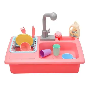 

Kitchen Sink Toys ABS Environmentally Friendly Plastic Simulation Child Pretend Play Kitchen Washing Tool Toy Machine