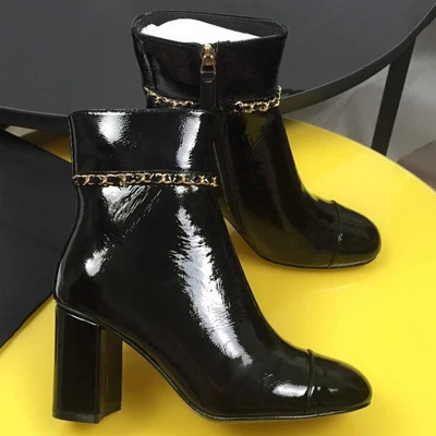 Ботинки осень-зима для Для женщин Высокое качество модная брендовая роскошная женская обувь - Цвет: No 3 Black High Heel