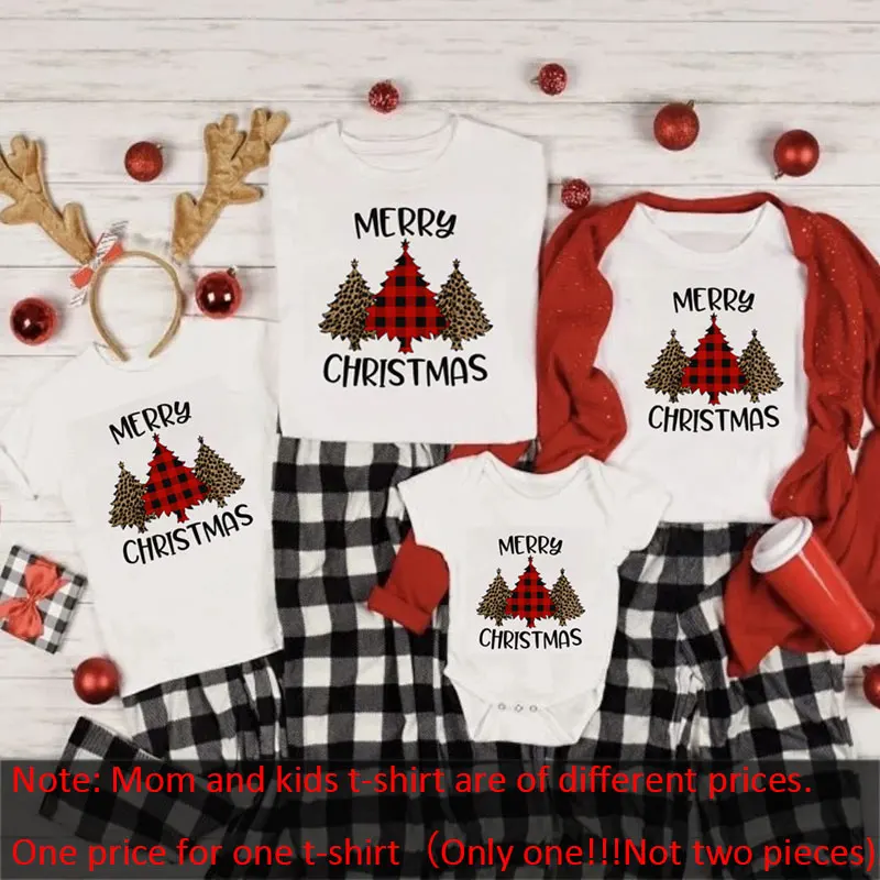 Merry Christmas Family Shirts Family Christmas T-Shirts Mommy and Me T-Shirt Family Matching Christmas printing Clothes