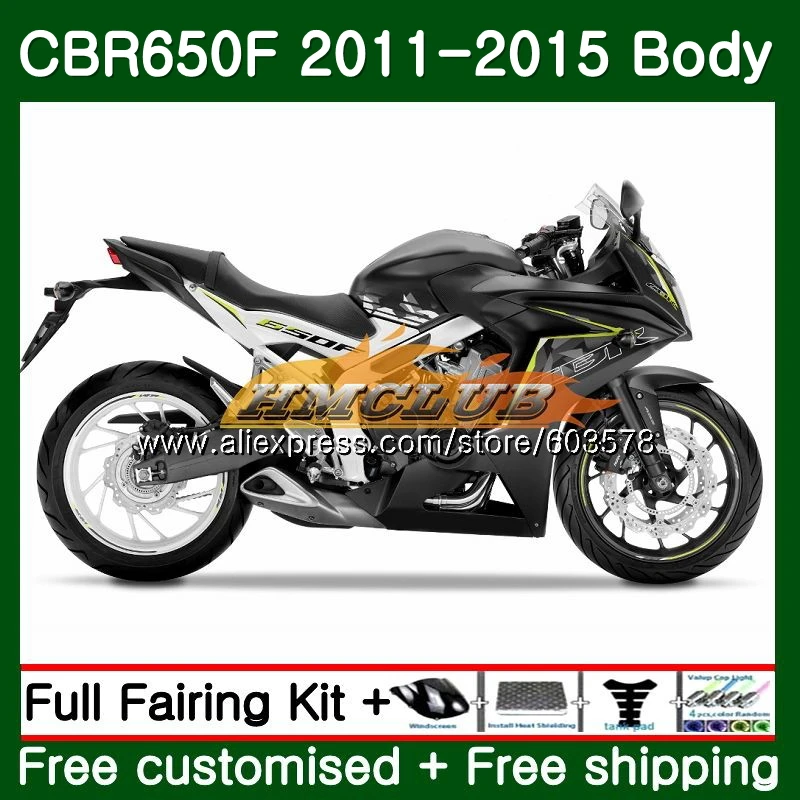 CBR-650F для HONDA CBR 650F 650 F 2011 2012 2013 130CL. 7 CBR650 F CBR-650 CBR650F, возрастом 11, 12, 13, 14, 15, блестящий черный обтекатель - Цвет: No. 1