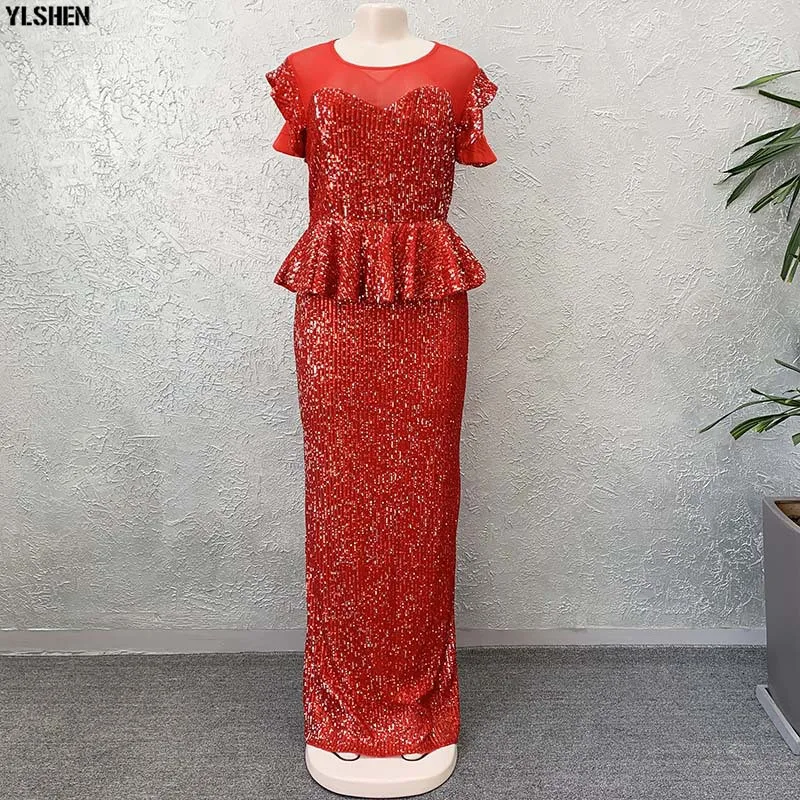 New African Dresses for Women Dashiki Super Elastic Sequins Long Africa Dress African Clothes Robe Africaine Vetement Femme 2019 11