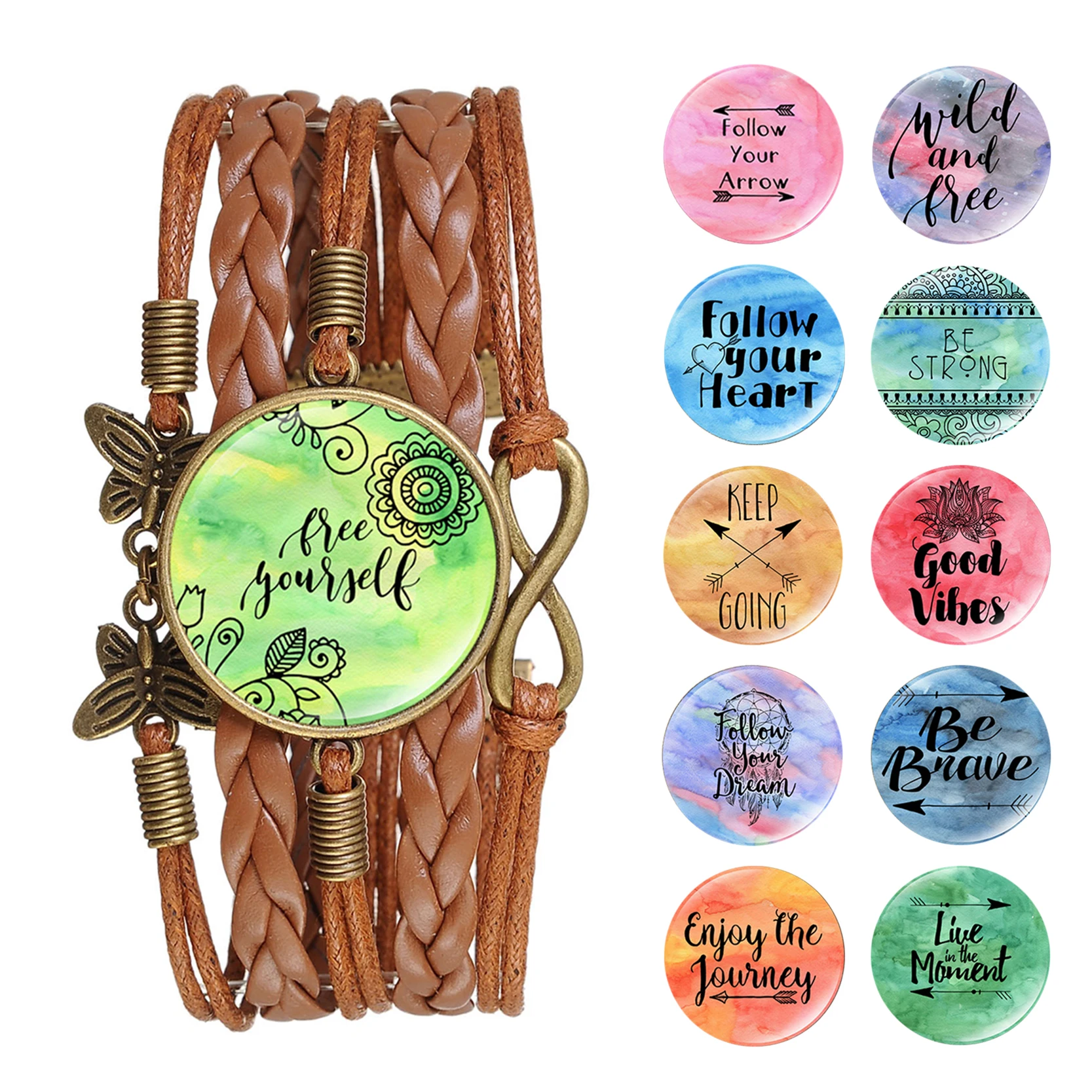 Golden Verse Bracelet Set - Brown
