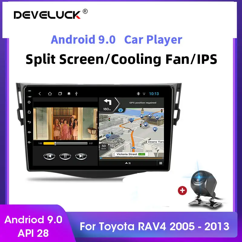 

Android 9.0 2+32G DSP Car Radio Multimidia Video Player Navigation GPS For Toyota RAV4 2005-2013 2 Din Head Unit Floating Window
