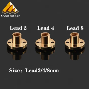 

3D printer accessoris Copper Trapezoidal Lead Screw Nut T8 pitch 2mm for Lead 2/4/8mm screw stepper motor rail screw CNC