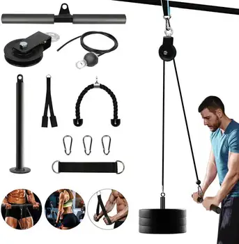 Fitness Pulley Cable Machine Attachment System Arm Biceps Triceps Blaster Hand Strength Training Home Gym Workout Equipment 1