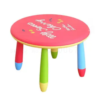 

9999 Children's Cartoon Household Furniture Combination Bench Baby Learning Toys Kindergarten Painting Plastic Round The Table