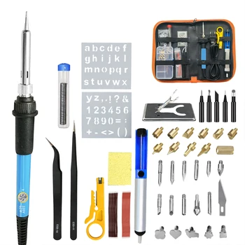 

Wood Burning Carving Pyrography Pen Kit Adjustable Temperature Soldering Iron Welding Wood Embossing Burning Repair Set