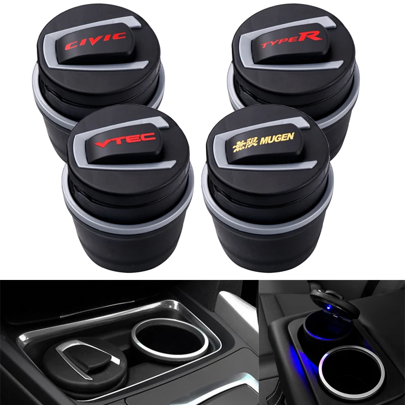 Car Styling Interior accessories ashtray Garbage Coin Storage Cup Container Cigar Ash Tray for Honda Civic TYPER Mugen VTEC
