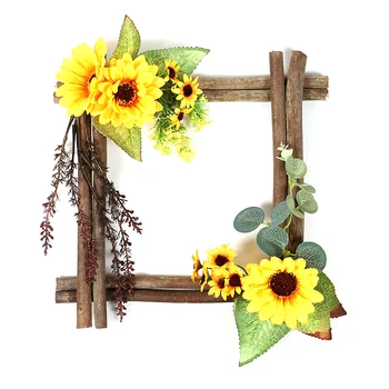 

Artificial Fake Sunflower Leaf Hanging Wreath Front Door Party Home Decor @LS