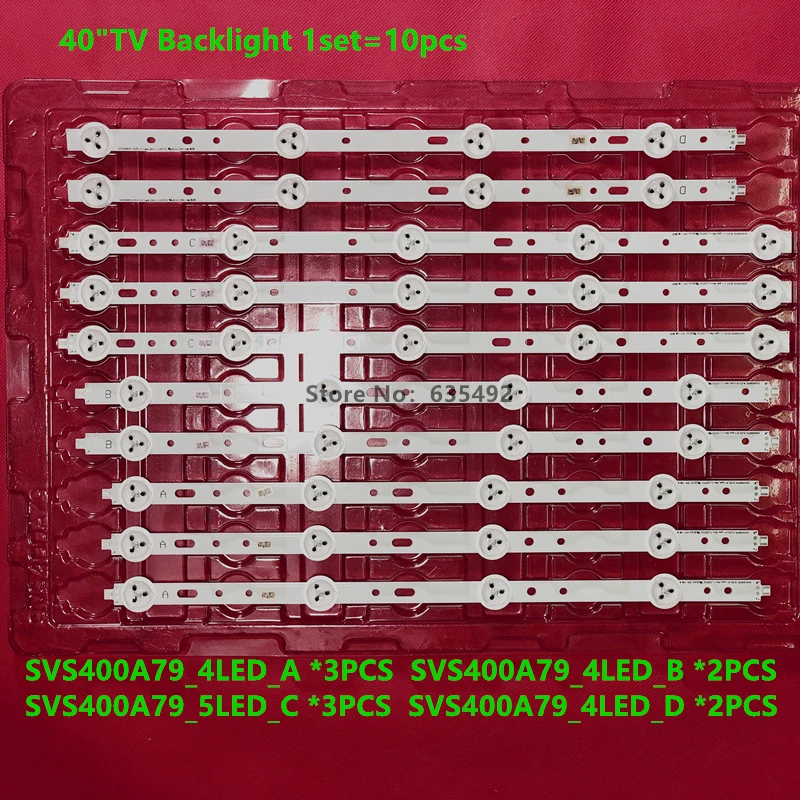 10 шт. 40D1333B 40L1333B 40PFL3208T 40L1354B LTA400HM23 светодиодная подсветка для бара SVS400A79 4 светодиодный A/B/D 5 светодиодный C Тип Rev.1 120712