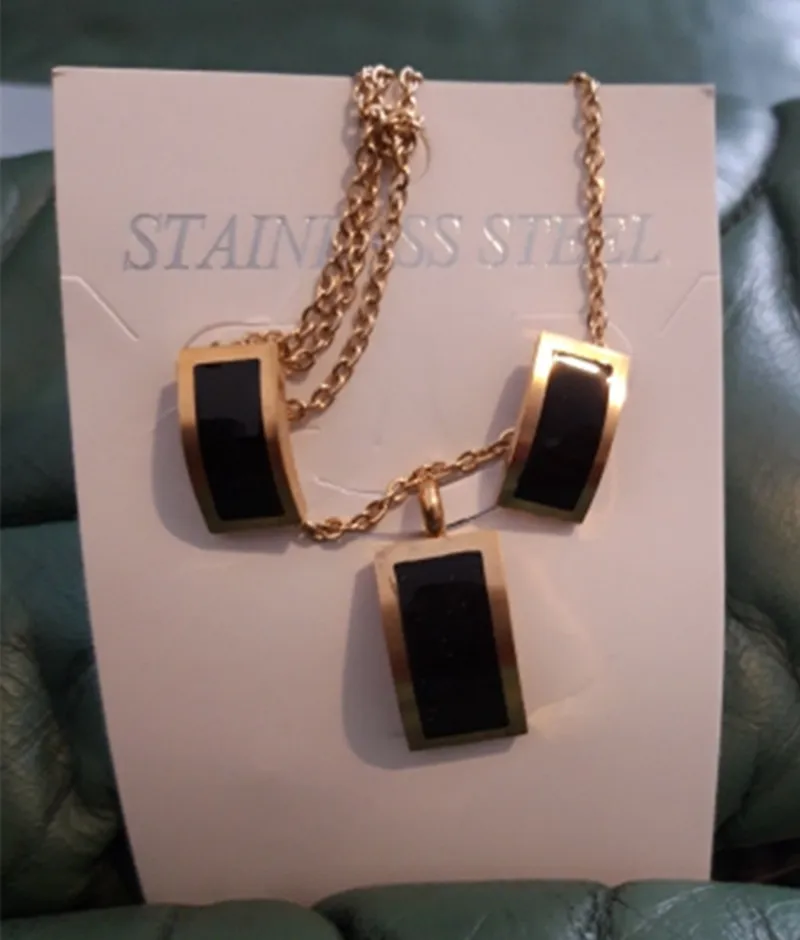 LUXUKISSKIDS Stainless Steel Black Shell Butterfly Jewellery Sets Necklace Earrings Wedding Bridal Dubai Jewelry Sets For Women