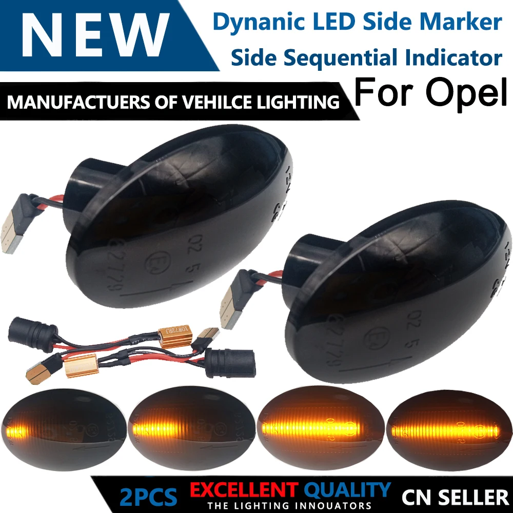 

2pcs Dynamic LED Car Side Marker Lights Repeater Signal Lights Turn signal lamp For Opel Astra F Corsa C Tirgra Combo 2001-2012