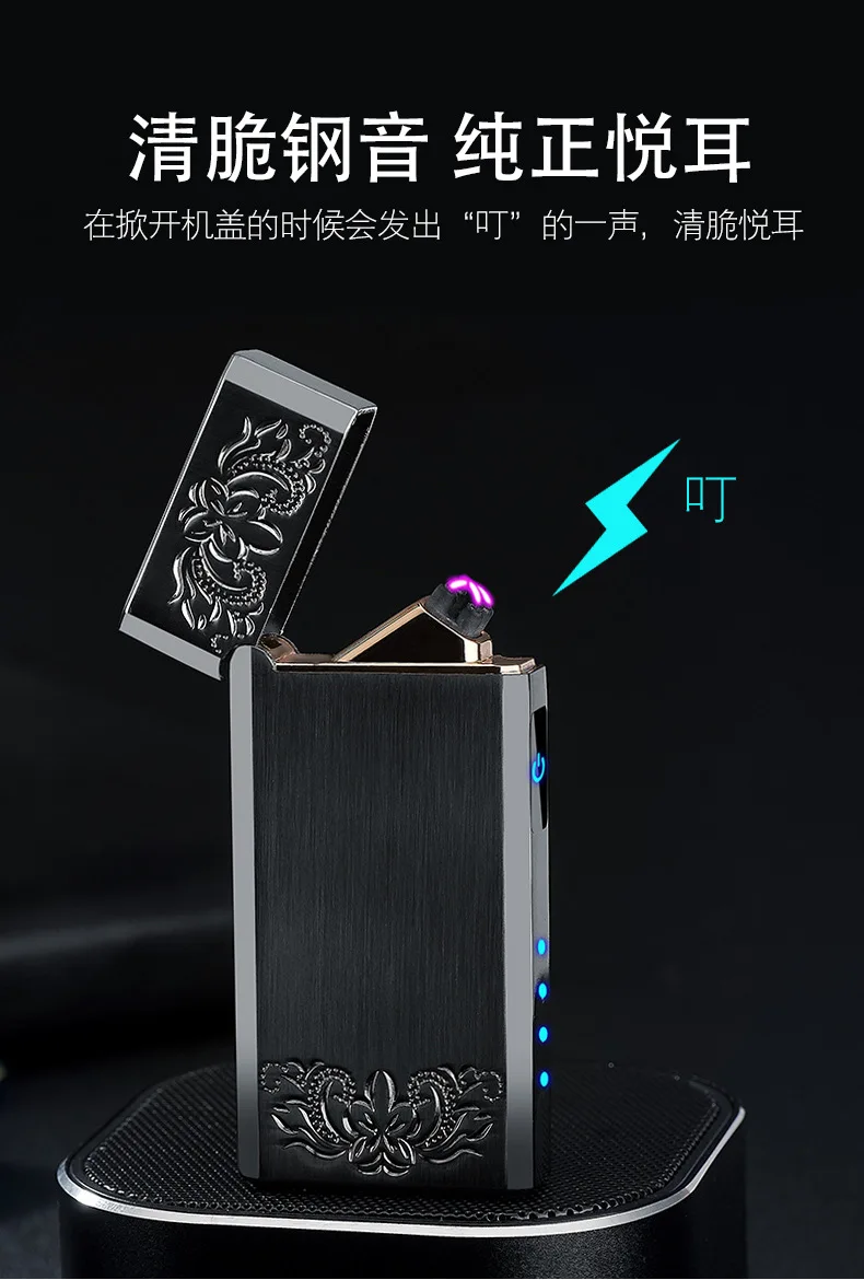 Двойной дуговой плазменный USB Зажигалка для курения Светодиодный дисплей питания Электрические перезаряжаемые зажигалки, сигареты гаджеты для мужчин aansteker
