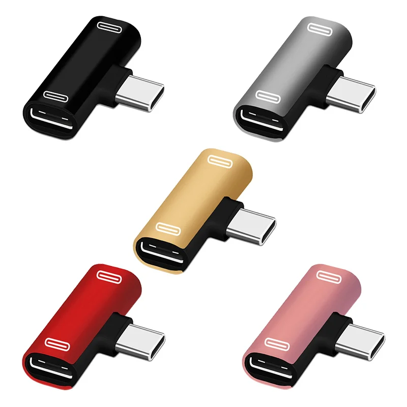2 em 1 usb c divisor tipo c macho para dupla tipo c fêmea adaptador de fone de ouvido carregador divisor conversor