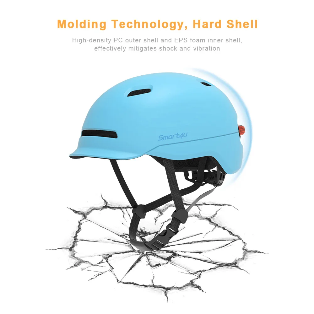 Smart4u SH50 Intelligent Cycling Helmet For Man Women Kids Bike Helmet Back LED Light For Mtb Bicycle Scooter Electric Bicycle