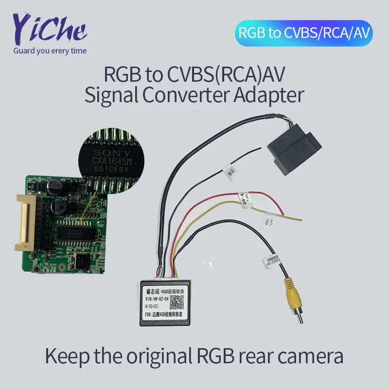 Coche 26 pines RGB a CVBS(RCA) адаптер конвертер для AV для камеры заднего вида - Название цвета: RGBS to AV CVBS