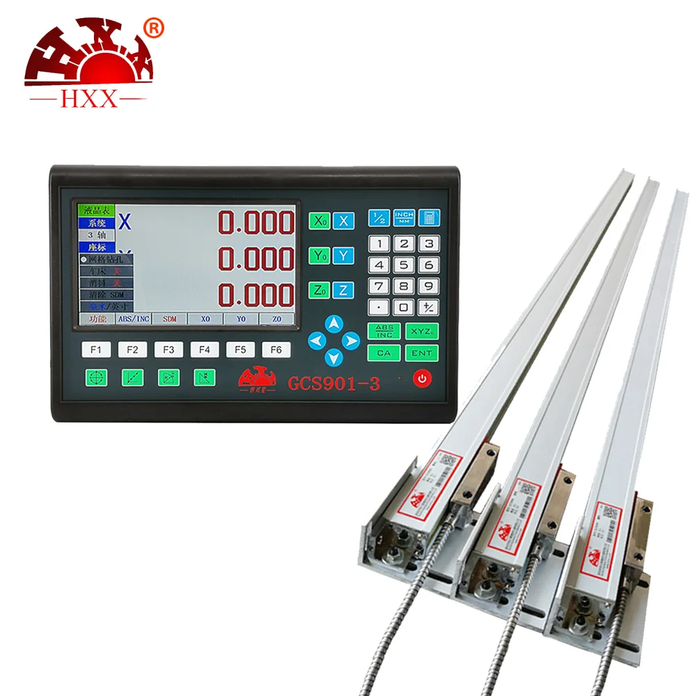 US $208.00 HXX NEW 3 Axis LCD Dro Set With Linear Scales Ruler Dimension 501000 for Lathe Mill Machine Digital Readout System Display