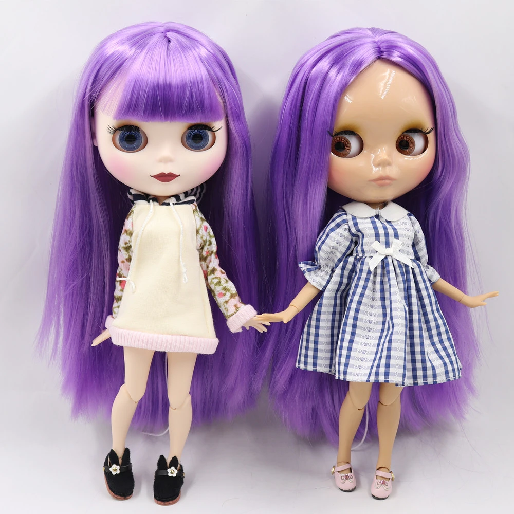 ICY DBS Blyth Doll No.BL7216 Purple hair white Matte and Tan skin Joint  body 1/6 bjd ob24 anime girl|Dolls| - AliExpress