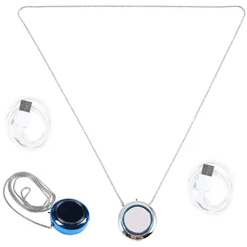 

2 Pcs Air Purifier USB Portable Personal Necklace Negative Ion Air Purifier Air Purifier Air Freshener Silver & Blue