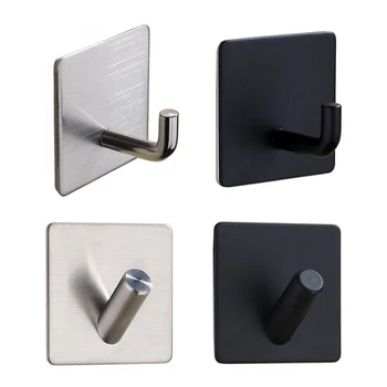 

4pcsSelf Adhesive Home Kitchen Wall Door Hook Key Rack Kitchen Towel Hanger Aluminum Self Adhesive Wall Door Back Hooks