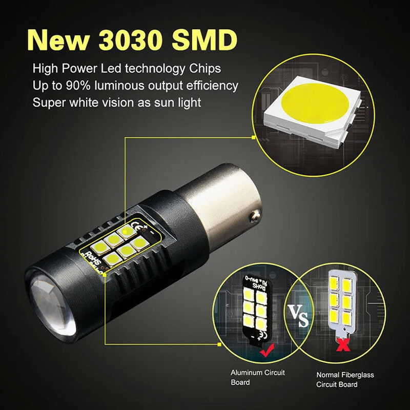 IP65 белый 6000K 1156 BA15S P21W 21-SMD светодиодный автомобильный сигнал поворота лампы