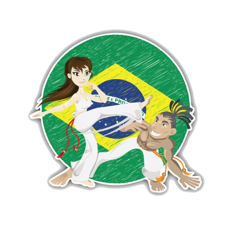 

Interesting Brazilian Martial Art Capoeira Car Stickers Decals Waterproof Windshield Decals PVC 13cm X 13cm