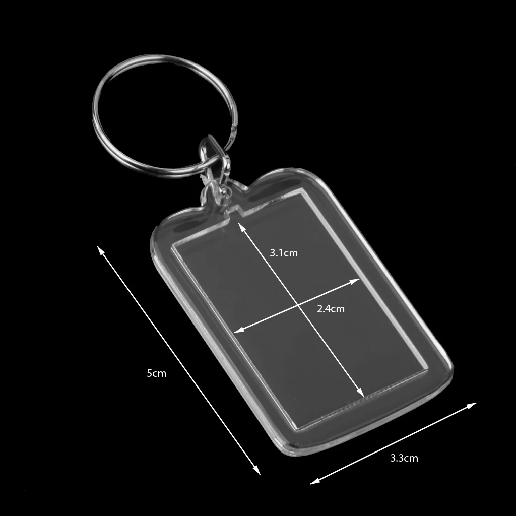 40pcs Acrylic Photo Keychain Custom Frames, Personalized Snap in Insert Clear Blank DIY Picture Frames - 1.5 X 0.98