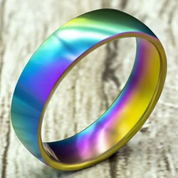 Men's 2023 Fashion Titanium Steel Black Classic Wedding Band Ring - 8 (6mm - colorful)