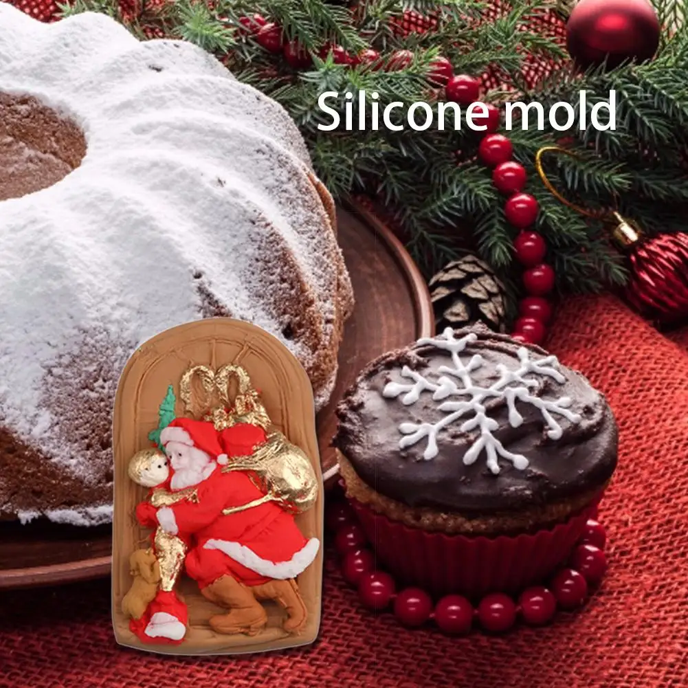 

Santa Claus Silicone Mold Fondant Cake Decorating Tools DIY Cake Border Pudding Chocolates Party Decorating Kitchen Baking Tool