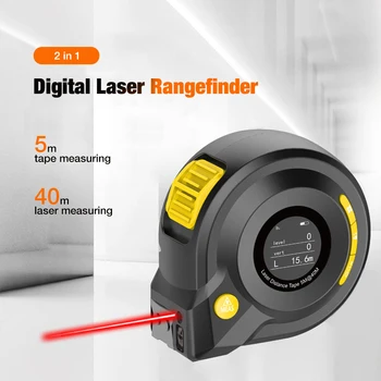 

2 in 1 40m Laser Rangefinder 5m Tape Measure with LCD Display