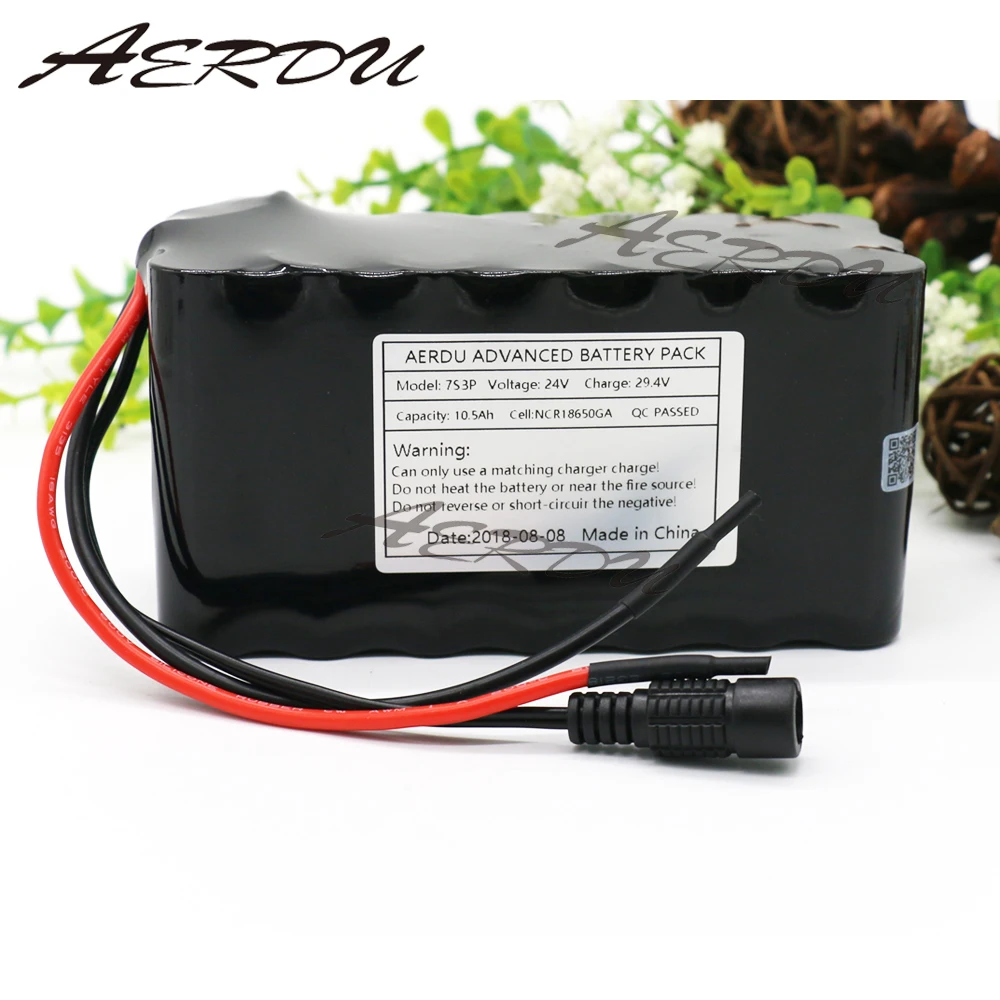 AERDU 24V 10.5Ah 11Ah 10Ah 29,4 V 7S3P 25,9 V NCR18650GA литий-ионный аккумулятор электрическая одноколесная лампа для скутеров велосипедная инвалидная коляска