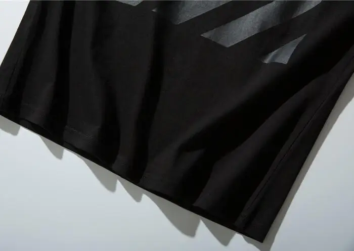 Косая полоска 19SS Off-White OW унисекс для мужчин и женщин пара влюбленных моделей хлопок Повседневная мода короткий рукав круглый вырез Футболка