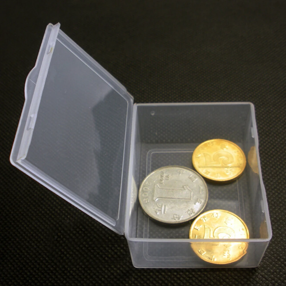 Новинка, 5 шт./лот, чехол-контейнер для монет, ювелирных изделий,, прозрачная пластиковая коробка для хранения с крышкой, коллекция