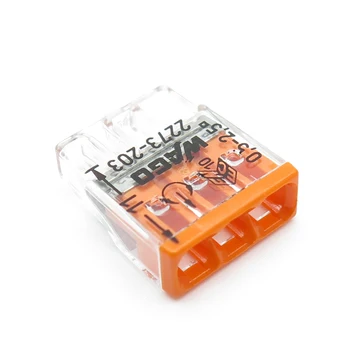 

Origin 2273-203 10Pcs Mini Push-in Connector 3 Pin Compact Wire Connector For Junction Box Installation Terminal Bolcks VDE UL